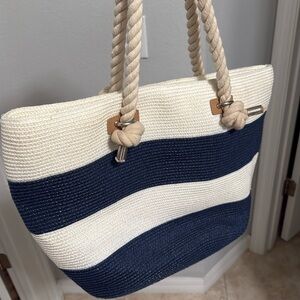 Striped Beach Bag / Beach Tote